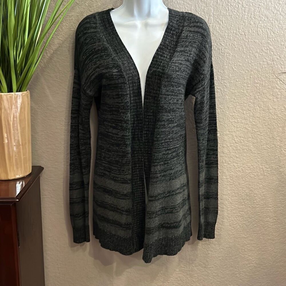 #449 Marona charcoal gray/black mix sweater cardigan size extra small